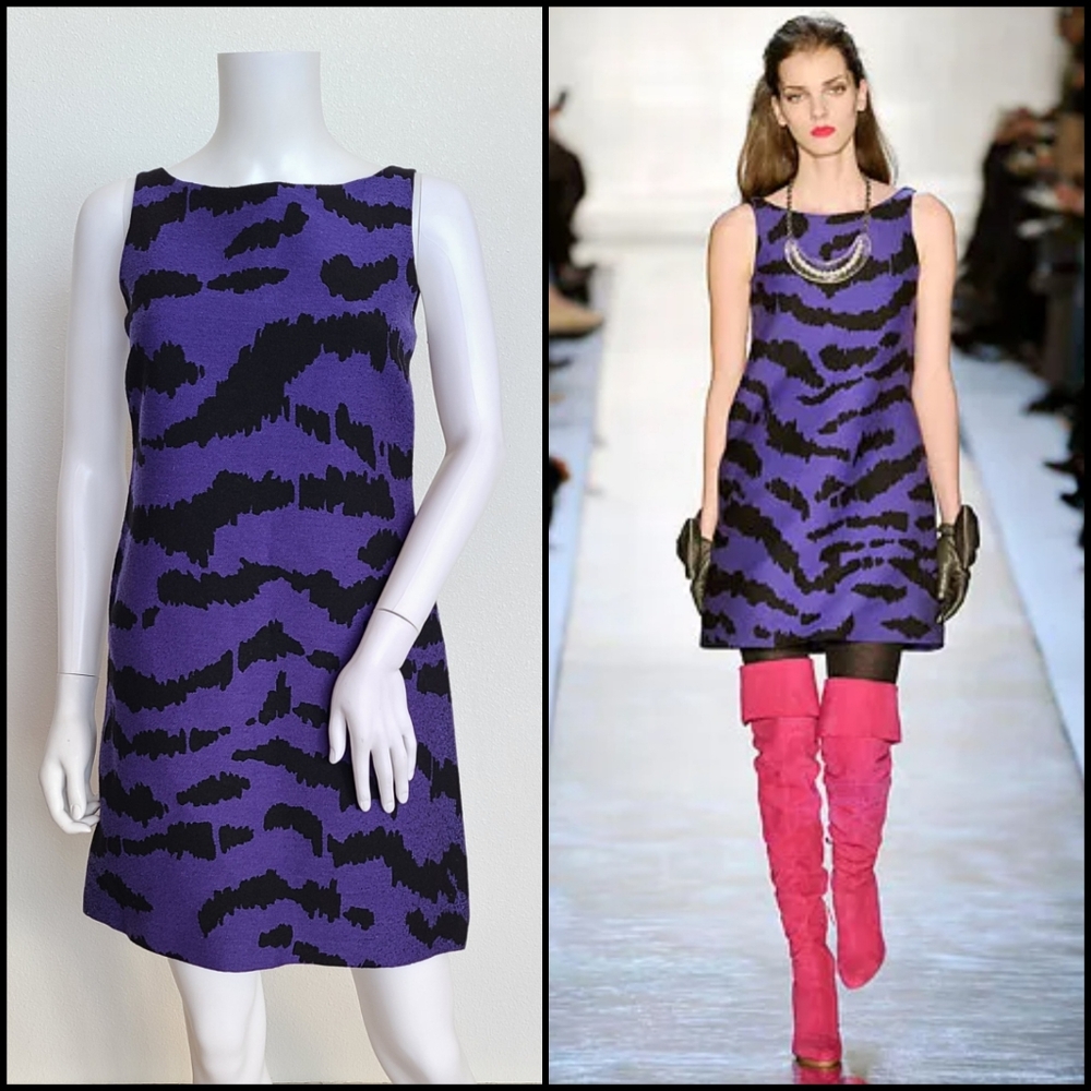 Fall 2008 Runway Moschino cheap and chic purple & black abstract sleevel…